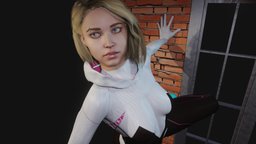 Spider Gwen Fanart anatomy, fanart, spider, , gwen, spiderman, , , woman, spider-gwen, spidergwen, spiderverse, girl, blender3d, female, noai