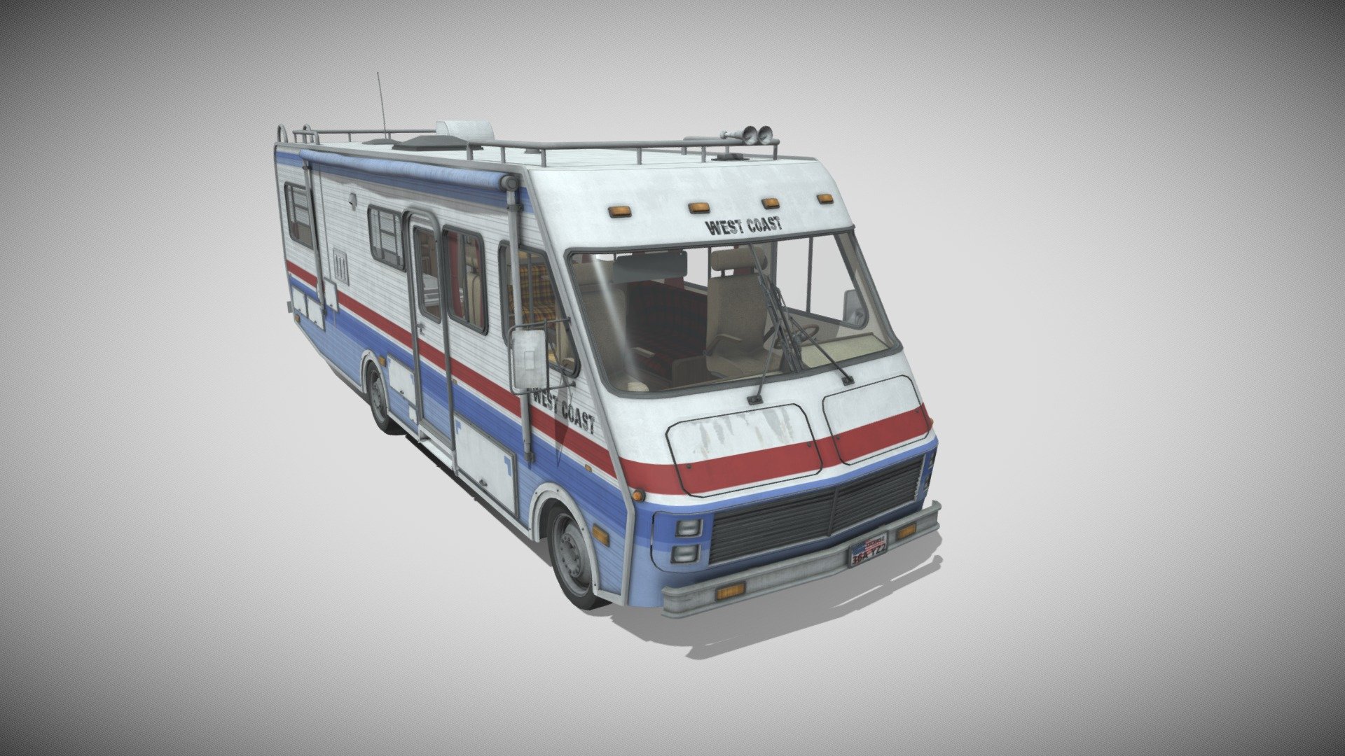 80's style motorhome with full interior.

Feel free to check out my website for further details and purchase options. https://polycrane.wixsite.com/polycrane
