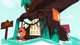 Tree House Diorama school, fish, switch, cell, bmo, fox, diorama, treehouse, water, dmu, things, dhmis, adventuretime, univeristy, animalcrossing, cellshading, stranger, strangerthings, gamereadyasset, drawntolife, game, photoshop, 3dsmax, gameart, stylized, environment