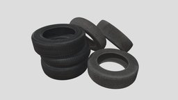 Tires With Clean and Dirty Versions 4K and 2K wheel, tire, garage, automotive, clean, tyre, dirty, 4k, rims, car-part, auto-shop, vehicle, lowpoly, car, decoration