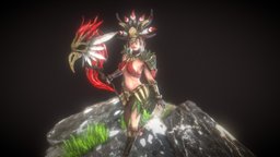 Priestess of the forest staff, woman, digital3d, fanart3d