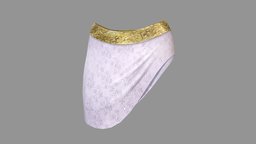 Gold Waistline Asymmetric Mini Skirt mini, princess, fashion, girls, clothes, mayan, skirt, belt, womens, asymmetric, wear, waist, pbr, female, fantasy, gold, royal, waistline