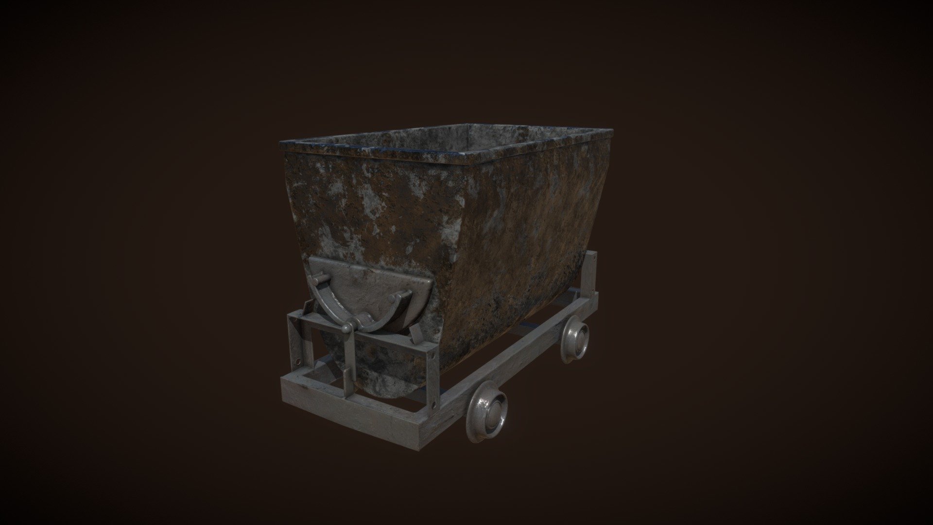 An old-fashined mining trolley. Textures used from Substance Painter and Substance Source. High poly model.