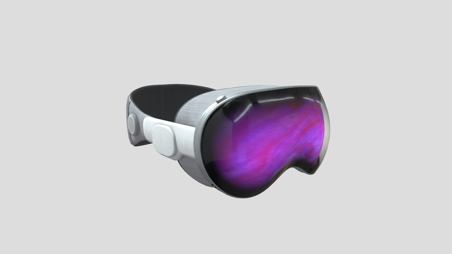 This model is inspired from the Apple Vision Pro Headset and isnt an exact replica, Things such as the vents and speaker holes are driven using the textures to create the appearance of holes, Smaller details such as the top button, cameras and sensors in the main head piece are not there. Not ment for Extreme closeups or accurate renders. This model is best used for characters and as a prop.

The textures come with an opacity mask for the visor to reveal the interior screen effect. This screen can be replaced with any image, video, or texture of your choosing. The opacity mask can be removed to create an all black front visor.

This Includes:

The mesh
4K and 2K Texture Set (Albedo, Metallic, Roughness, Normal, Height, Opacity Mask)
The mesh is UV Unwrapped with vertex colors for easy retexturing