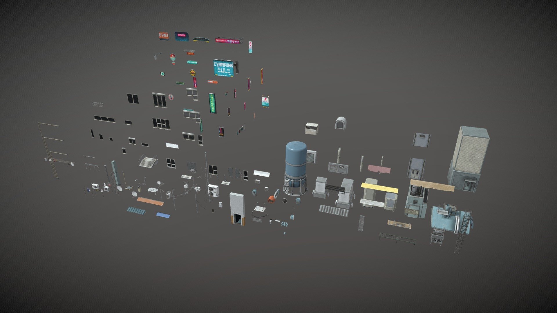 The Cyberpunk City Asset Pack provides a range of 3D models and textures for creating a futuristic cityscape, although it does not include building models. It features streets, vehicles, props, and other assets inspired by the cyberpunk genre, allowing you to create an immersive world for your project. Ideal for game developers, artists, and designers seeking to add authenticity to their work.