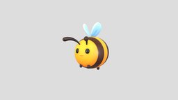 Character202 Bee insect, toon, cute, little, style, toy, bug, mascot, bee, wasp, queen, honeybee, honey, buzz, bumble, character, cartoon, fly, animal, monster, noai