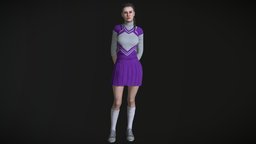 Cheerleader woman, cheerleader, crowd, girl, student, sport