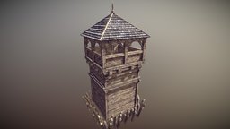 LV2 Defence Tower Mesh tower, colonial, defence, settlement, jamestown, usa