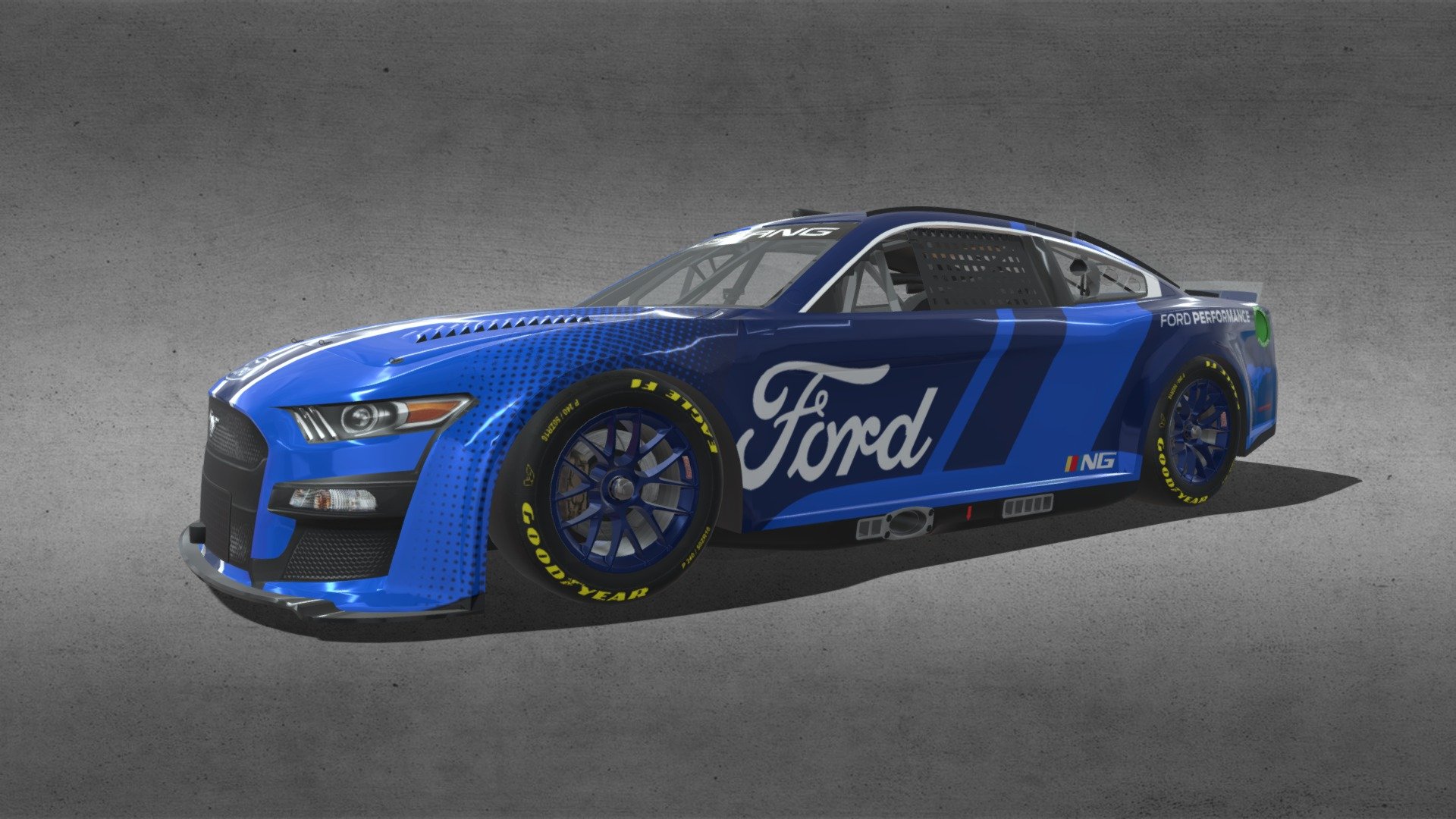 Low poly 3d car model of the 2022 Ford Mustang Nascar Next Gen. Done in Blender 2.93 and Photoshop for the textures and Livery. Let me know if you interested in the car..dsm350@gmail.com