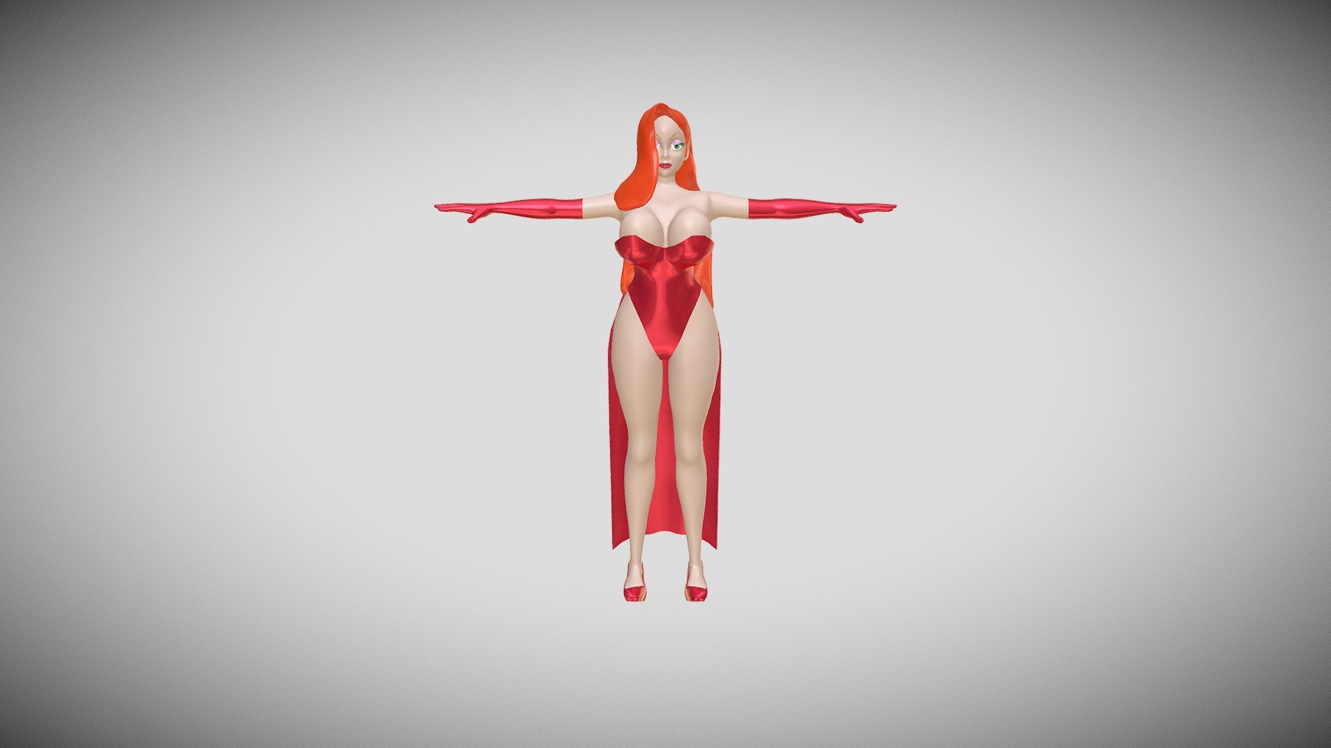 Modelo en ed del personaje de Disney Jessica Rabbit