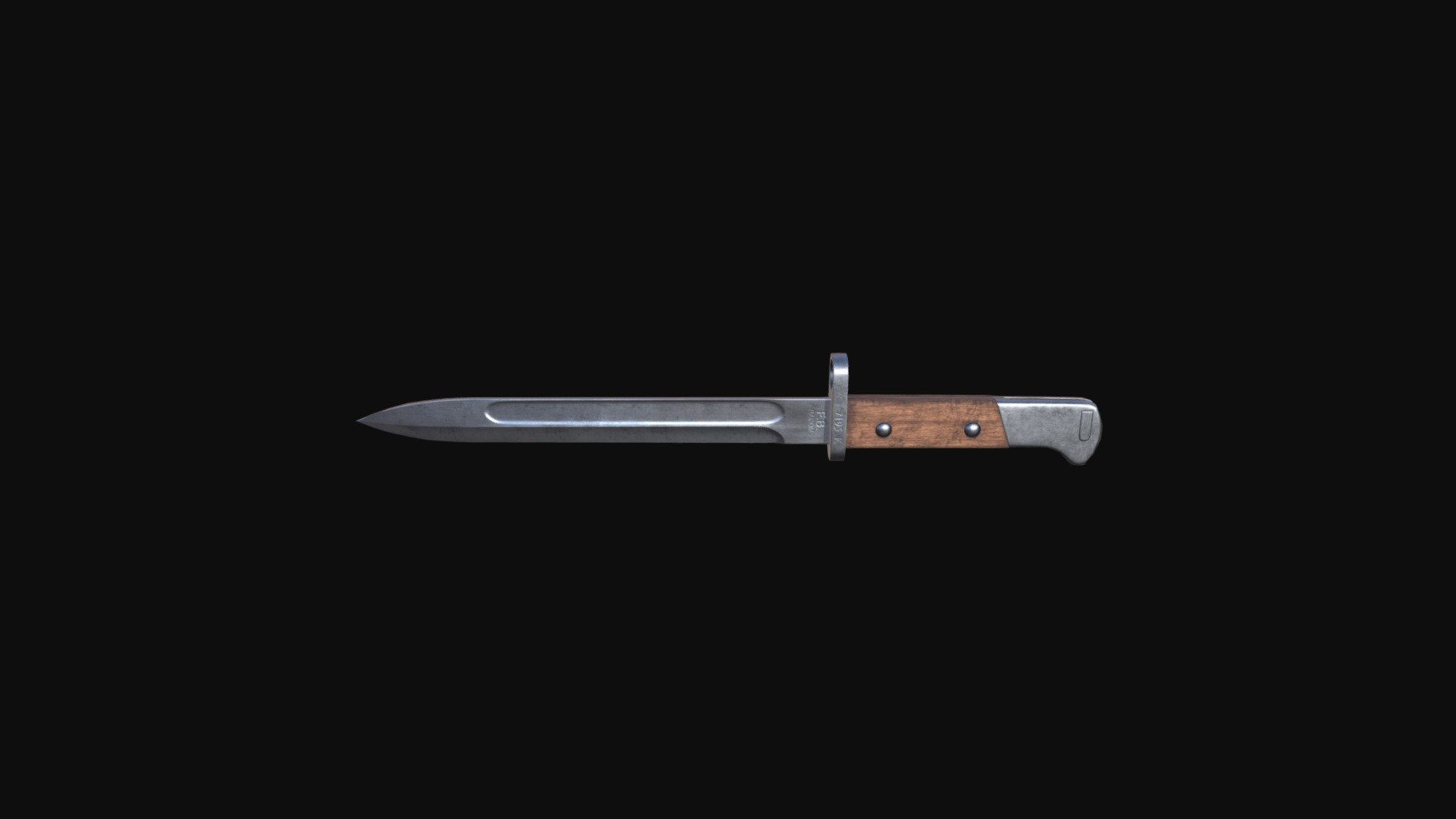 This is low poly model of polish bayonet form Second World War.