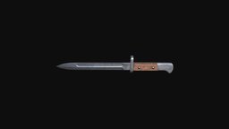 Polish bayonet - Bagnet wz. 29 bayonet, susbstance, knifes, painter, weapon, knife, game, weapons, blender, lowpoly, blender3d, gameart, war