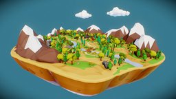 Low-poly Landscape Model - Game Environment landscape, nature, gameenvironment, low-poly-model, game_environment, landscape-mountain-stone, low-poly, gameasset, gamemodel, landscape-design