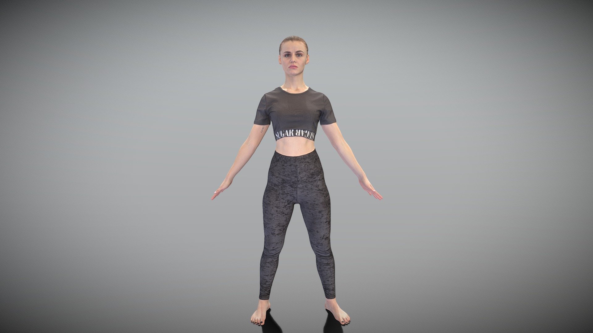 This is a true human size detailed model of a beautiful young woman of Caucasian appearance dressed in sportswear. The model is captured in the A-pose with mesh ready for rigging and animation in all most usable 3d software.

Technical specifications:




digital double scan model

low-poly model

high-poly model (.ztl tool with 5-6 subdivisions) clean and retopologized automatically via ZRemesher

fully quad topology

sufficiently clean

edge Loops based

ready for subdivision

8K texture color map

non-overlapping UV map

ready for animation

PBR textures 8K resolution: Normal, Displacement, Albedo maps

Download package includes a Cinema 4D project file with Redshift shader, OBJ, FBX, STL files, which are applicable for 3ds Max, Maya, Unreal Engine, Unity, Blender, etc. All the textures you will find in the “Tex” folder, included into the main archive.

3D EVERYTHING

Stand with Ukraine!