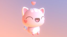 Pink Cat Model cat, cute, pink, lovely, dreamy, kitty_cat