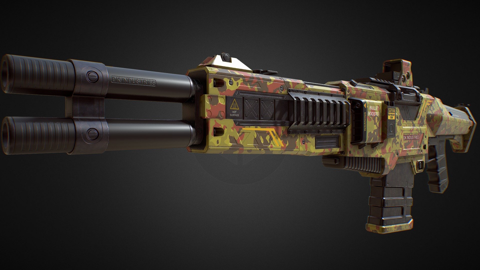 PBR Modular Assault Rifle from Sci-Fi weapon pack 
Unity Assetstore:   PBR SciFi Weapons v2
CG trader:   PBR SciFi Weapons v2
With movable parts and hires textures
