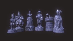 Chess set of  France france, army, napoleon, game, chess, history