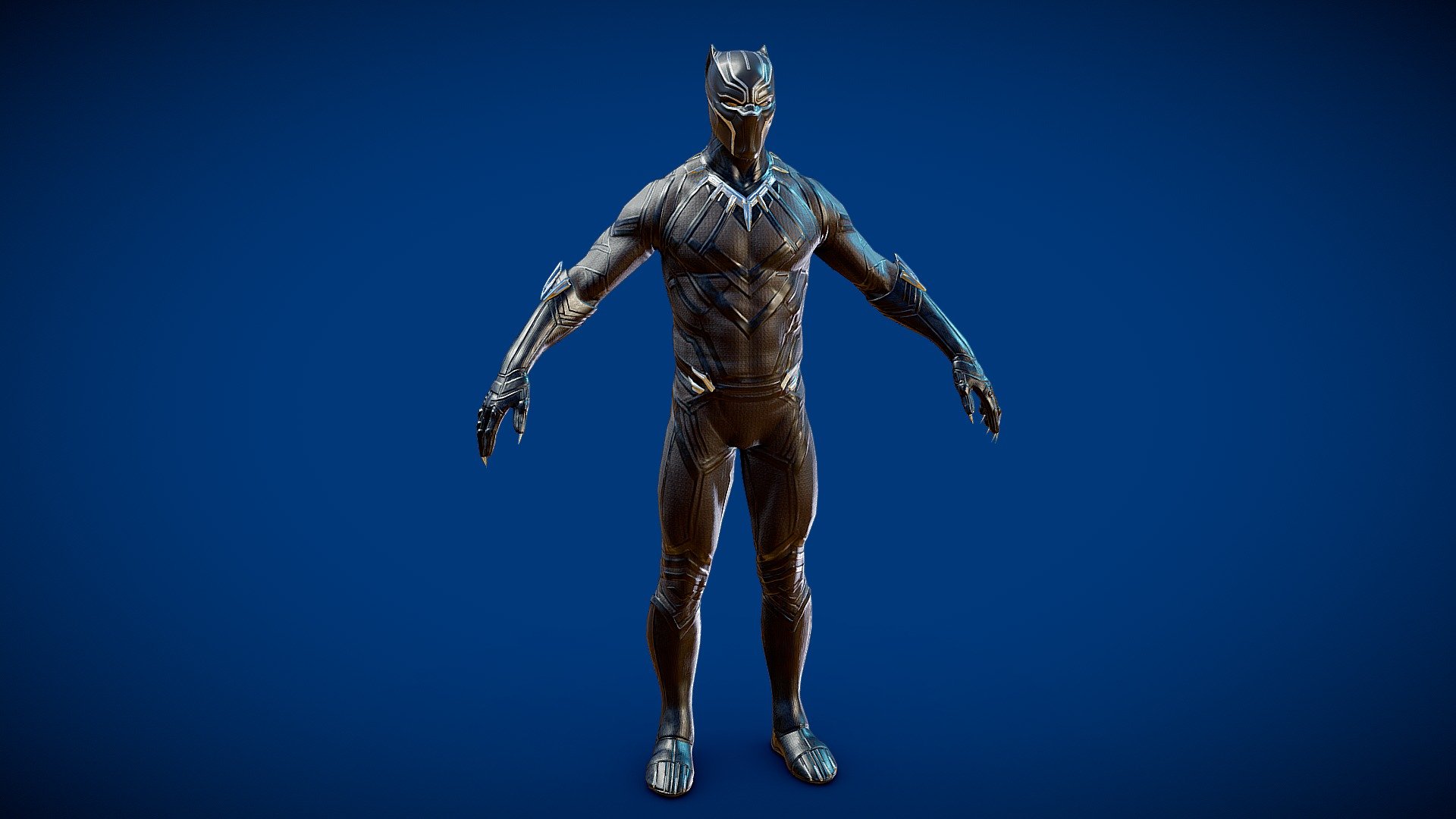 Black Panther WIP. Modeled for an AR app with the Marvel License. I didn't quite get to finishing this but I liked the direction it was going in. Hopefully I can find the time to finish it.