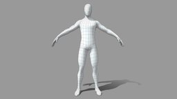 Free Pack - Male Base Mesh base, rigging, rig, rigged-character, character, low-poly, game, lowpoly, poly, model, man, human, male, polygon, rigged, hypercasual