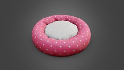 Pet Bed cushion, cute, bed, dog, bedroom, pet, animals, sleep, pillow, prop, seat, feline, furniture, vr, pink, gray, mattress, fur, pets, pillows, plush, minimalist, game-ready, furry, stylize, minimalism, petshop, acessories, girl, asset, game, female, car, animal, interior, black