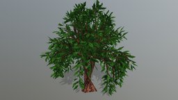 Handpainted Tree tree, challenge, handpainted, blender, stylized, leaves, 3december2021, 3december2021-tree