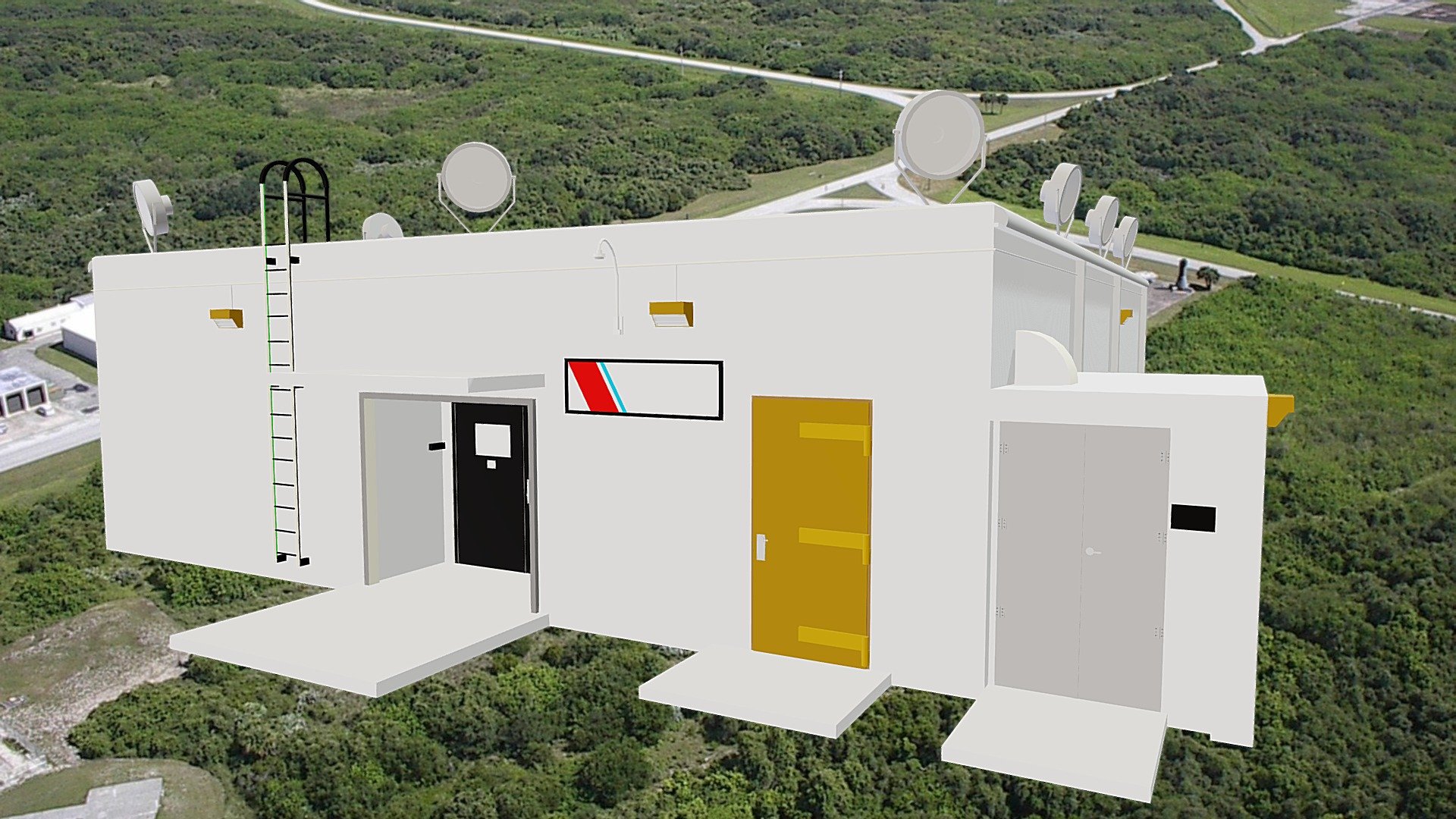 Blockhouse for Launch Complex 21-22, a dual pad site at Cape Canaveral Space Force Station. Construction began in 1956 of the complex, with the blockhouse finished in 1958. The site was designed to handle Goose-Bull Goose, Mace A, and Mace B missiles. The site was deactivated in the early 1970s, and through the history of the complex, the blockhouse served as a storage building for the Delta program equipment and later as a storage/armory for the U.S. Coast Guard. Ideal CAD model derived from measurements from terrestrial laser scanning survey.