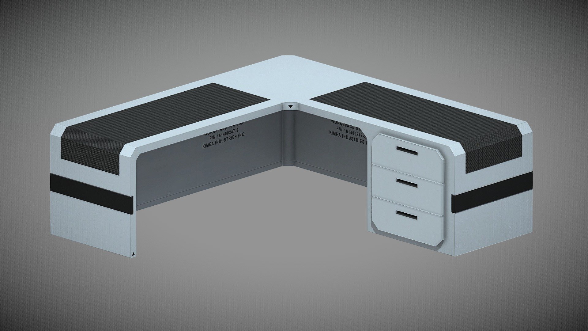 Sci-Fi Furniture Pack AAA: Desk B (openable)
Textures: 2048x2048, diffuse, normal, specular.
Part of the Sci-Fi Furniture Pack AAA. 
Purhcase on: https://www.fab.com/sellers/BCS%20Black%20Cloud%20Studios
About Sci-Fi Furniture Pack AAA:

Complete kit of 18 furniture and interior design items for sci-fi level, science lab, cyberpunk or spaceship environment of AAA-quality.

Most of the models can be colored, opened-closed, disassembled for furniture components and recombined for full customization in a game engine.

Gameready lowpolies baked with love from cinematic highpolies. Each model contain textures: 2048x2048, diffuse, normal, specular. Concept design by of the top AAA artists. Production cost over $10,000. Make your own level design on Unity competitive to Deus Ex: Human Revolution, Deus Ex: Mankind Divided, Syndicate 2012, Mass Effect and Star Citizen benchmarks!