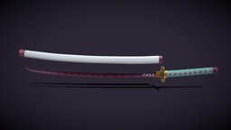 💕 Mitsuri Kanroji Katana 💕 katana, guri, sword-weapon, katana_sword, japanese, kimetsu, kimetsunoyaiba, demonslayer, kimetsu_no_yaiba, gurimahou, kanroji, mitsuri