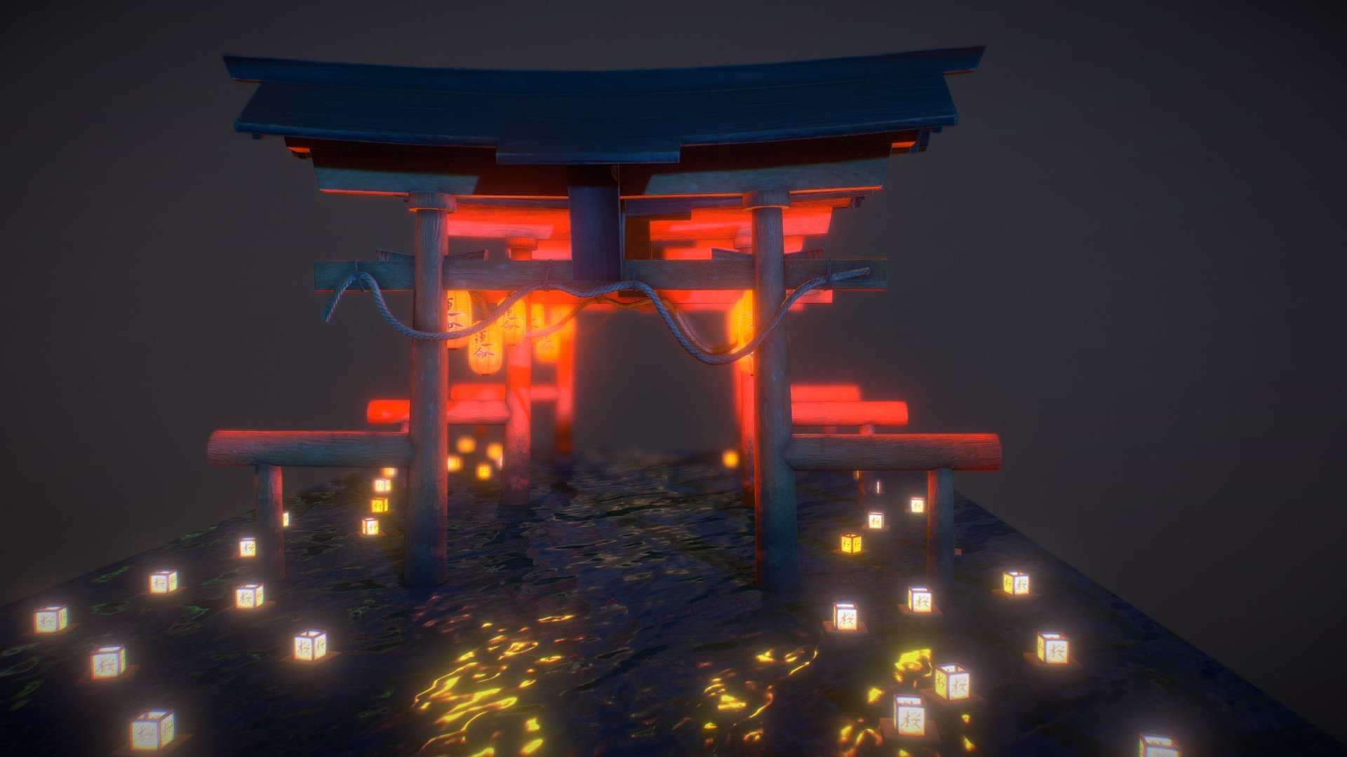 


Paper Lantern:  LOD0: 1196 tris (636 verts) and LOD1 284 tris (156 verts)




Materials: 1




Rope 01: LOD0: 544 tris (250 verts) and LOD1 288 tris (152 verts)




Materials: 2




Rope 02: LOD0: 544 tris (280 verts) and LOD1 320 tris (168 verts)




Materials: 1




Rope 03: LOD0: 496 tris (256 verts) and LOD1 304 tris (160 verts)




Materials: 1




Tori: LOD0: 1080 tris (602 verts) and LOD1 324 tris (208 verts)




Materials: 1




Ryoubu Tori: LOD0: 3213 tris (1782 verts) and LOD1 1896 tris (1053 verts)




Materials: 1




Watern Lantern: LOD0: 258 tris (164 verts) and LOD1 90 tris (80 verts)




Materials: 2




Some meshes UV mapping Ch1 (some overlaping for symmetry or part repeated) and Ch2 (No overlapping) for lightmap


