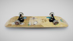Skateboard WIP - At the Skatepark baking, wheels, skateboard, skate, trucks, vintage, longboard, skatepark, deck, extreme, teenager, bakemyscan, skateboardchallenge, texturing, blender, texture, pbr, street, sport