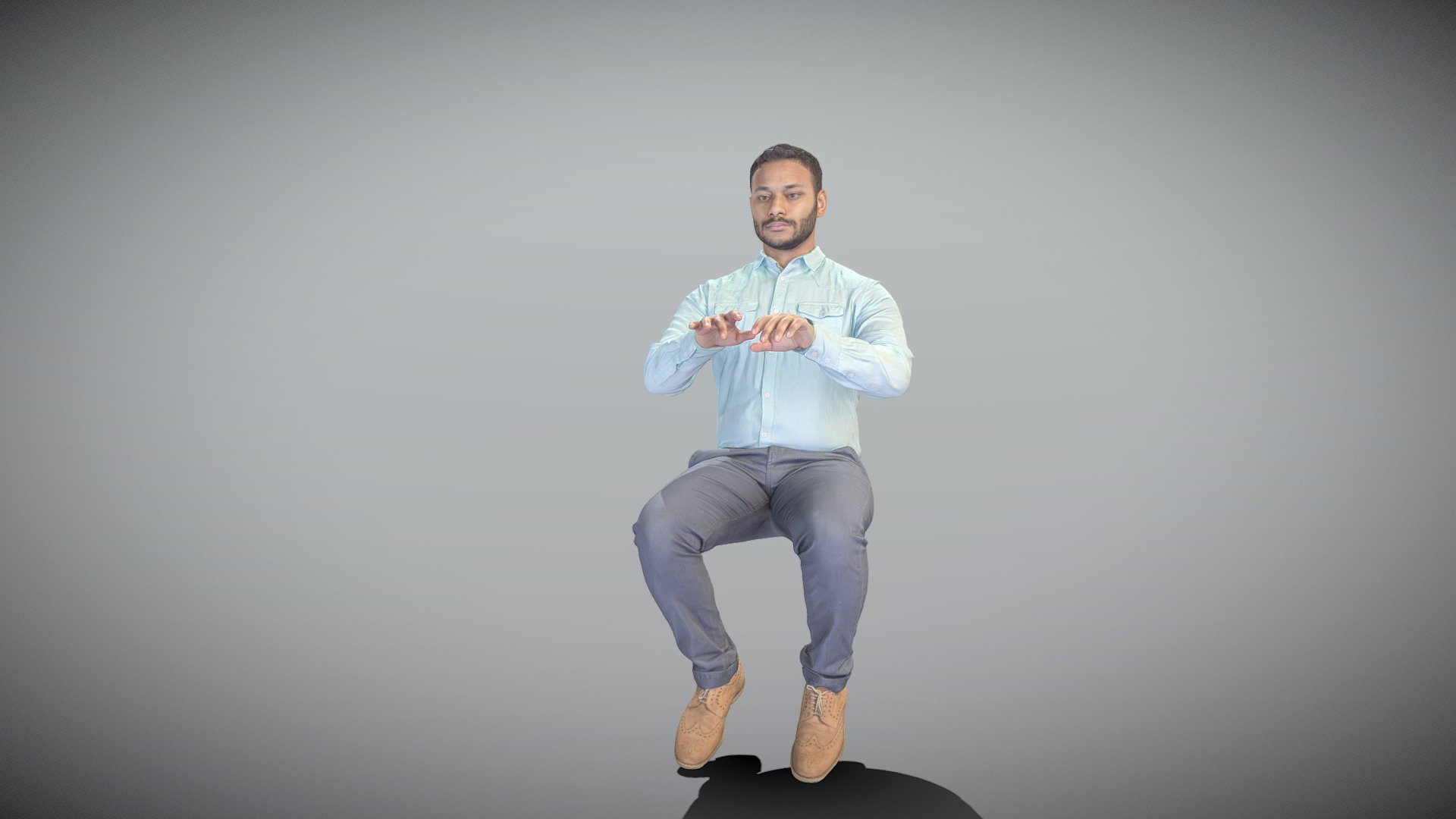 This is a true human size and detailed model of a handsome young man of Indian appearance dressed in office style. The model is captured in casual pose to be perfectly matching to variety of architectural visualization, background character, product visualization e.g. urban installations, office designs, indoor design presentations, VR/AR content, etc.

Technical characteristics:




digital double 3d scan model

decimated model (100k triangles)

sufficiently clean

PBR textures: Diffuse, Normal, Specular maps

non-overlapping UV map

Download package includes Cinema 4D project file with Redshift shader, OBJ, FBX files, which are applicable for 3ds Max, Maya, Unreal Engine, Unity, Blender, etc. All the textures included into the main archive.

BONUSE: in this package you will also get a high-poly (.ztl tool) clean and retopologized automatically via ZRemesher 3d model in zBrush, thus youll be able to make your own editing of the purchased 3d model.

3D EVERYTHING