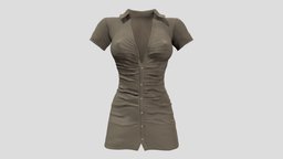 Ruched Short Dress short, red, girls, brown, dress, womens, outfit, evening, ladies, female, blue, black, ruched