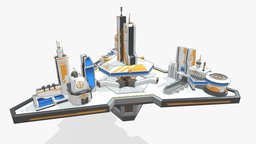 Base Horizon base, starship, 3dcoat, obj, fbx, starbase, star, station, horizon, buy, low-poly-model, spaceship-sci-fi, substence, substancepainter, blender, blender3d, scifi, starwars, sci-fi, futuristic, building, space, spaceship, starbase-low-poly-blender