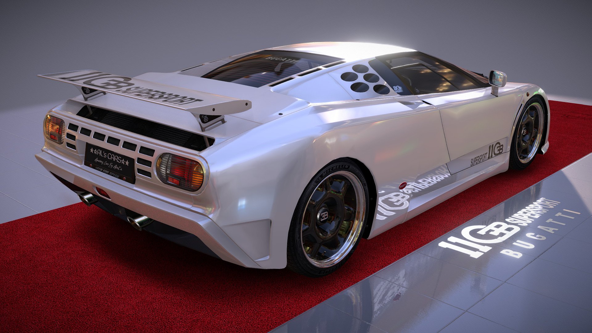 Unfortunately, even in our time with great creative potential,

3D world is often monotonous and boring.

How sad to see EB110 all the time in the same basic looks.

I tried to change a few little things as i like it.

Have be individual!



Based on the model from - Forza Motorsport 4

Parts from - Forza Motorsport 4, Project CARS, Alex.Ka.

Polycount - Midpoly with some HD details

Geometry edited and modified - Alex.Ka.

Licence plate modeling  - Alex.Ka.

Exclusive body work scheme by Alex.Ka.

Textures: Forza Motorsport 4, Alex.Ka.

Qquality and realistic textures By Alex.Ka.

Special &ldquo;MICHELIN Pilot Sport 4S
