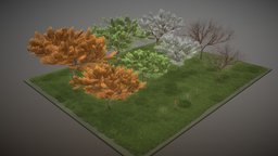 Cherry Tree Seasons - Kirschbaum Jahrezeiten tree, grass, winter, baum, flowers, realtime, spring, summer, outdoor, game-ready, blender-3d, autumn, kirsche, vis-all-3d, jahreszeiten, 3dhaupt, software-service-john-gmbh, low-poly, 3d, blender