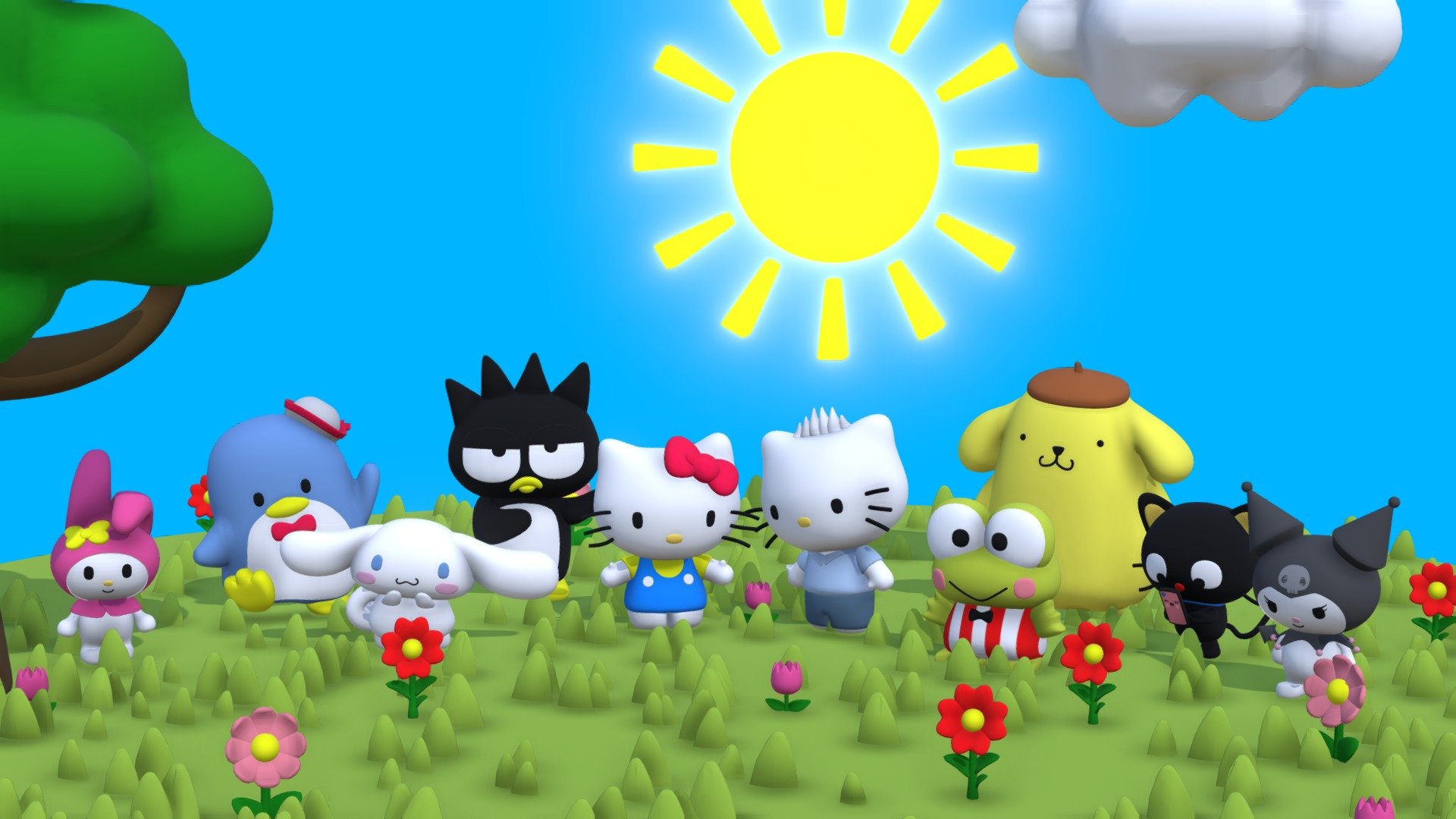 A collection of the main group of Hello Kitty and her friends.
The characters include




My Melody

Tuxedo Sam

Cinnamoroll

Badtz Maru

Hello Kitty

Keroppi

Pompompurin

Chococat

Kuromi

I have uploaded each of these models seperatley to download, enjoy:)