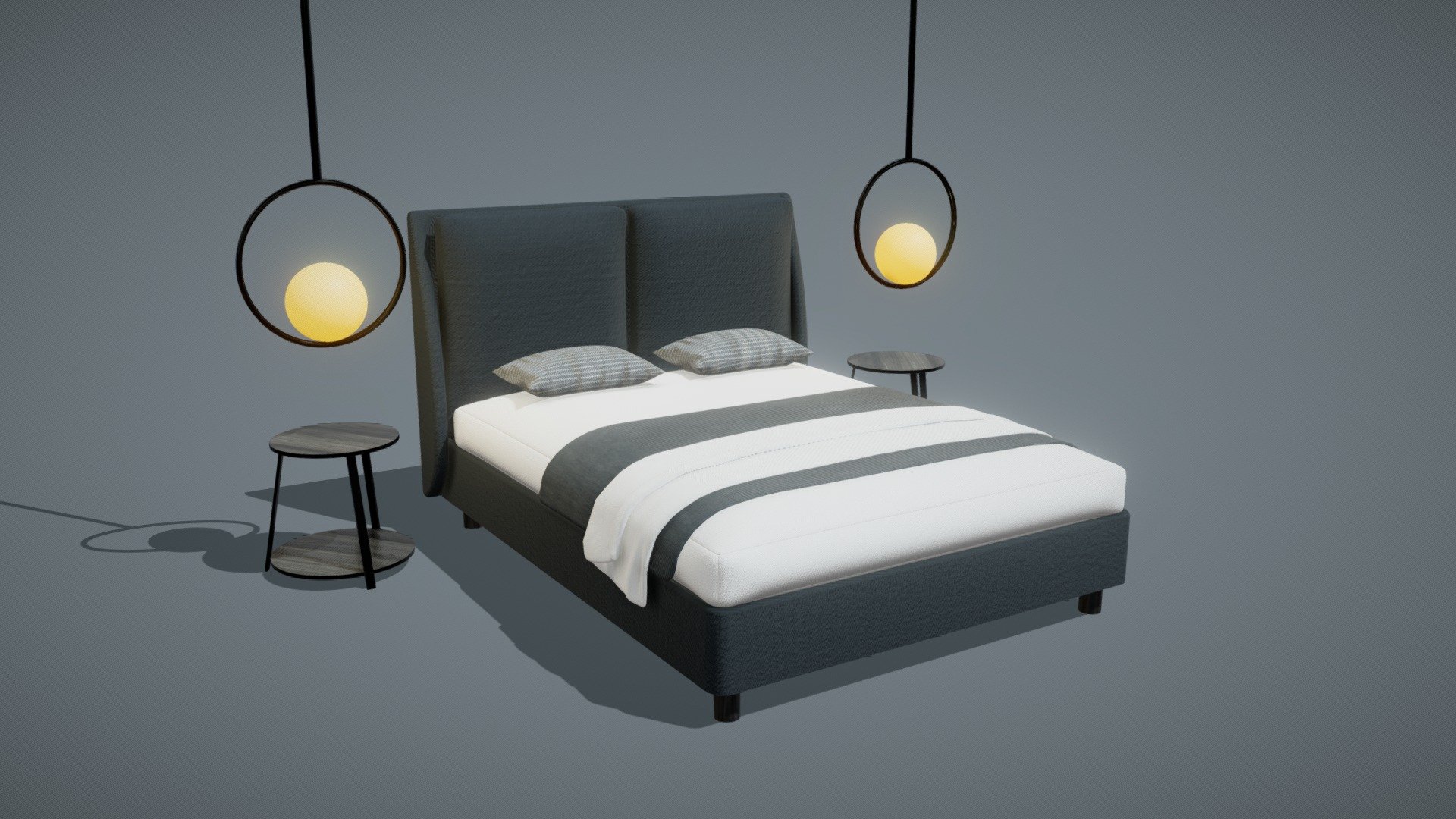 Thats a bed set 04

Model is made for Modern Design Interior

Great for any interior project or AR Project.

model has 4 material set with 4k textures.