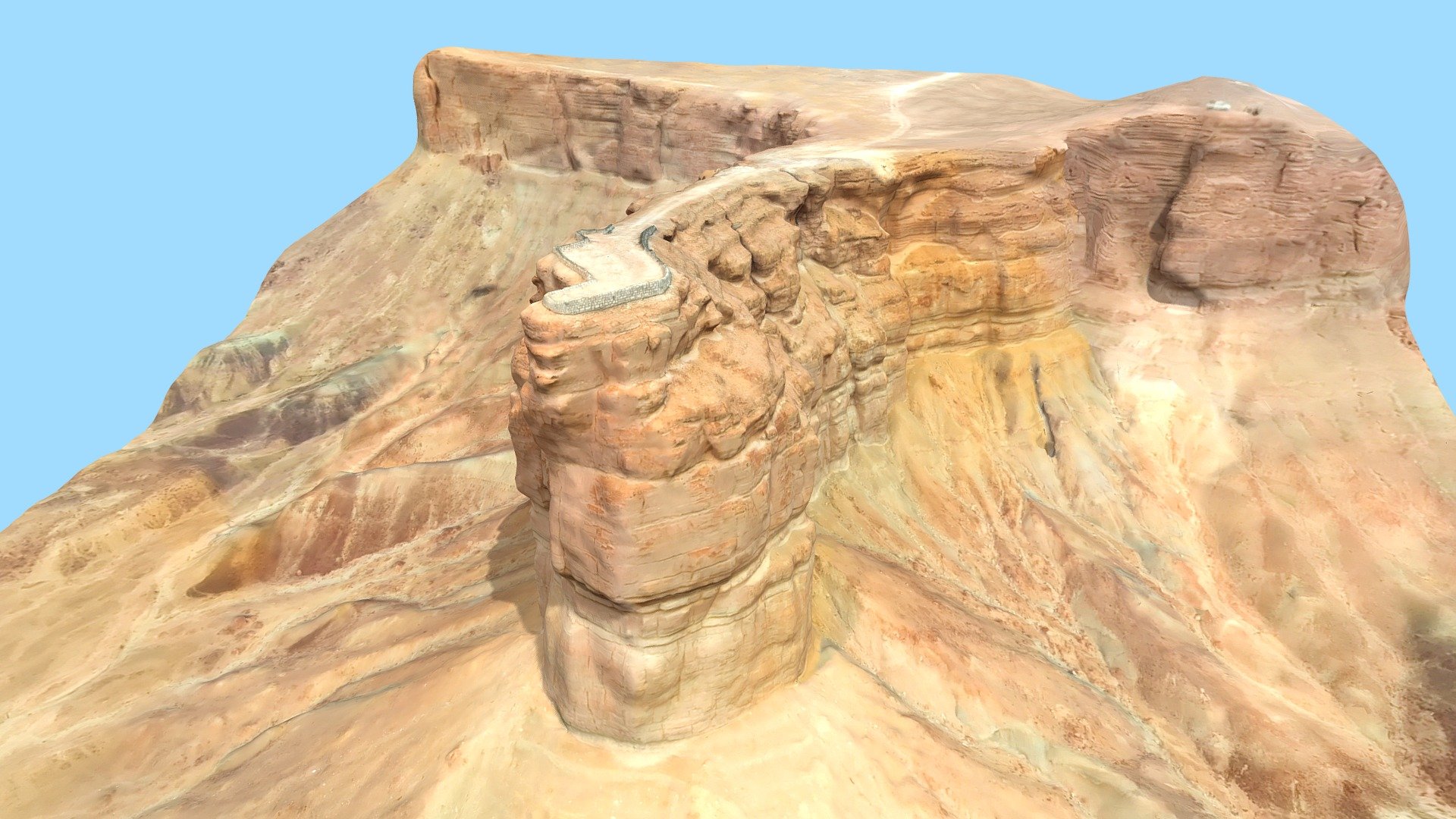 Jabal Tuwaiq (Arabic: جَبَل طُوَيْق, Tuwaiq Mountain) is a narrow escarpment that cuts through the plateau of Najd in central Arabia, running approximately 800 km (500 mi) from the southern border of Al-Qasim in the north, to the northern edge of the Empty Quarter desert near Wadi ad-Dawasir in the south. It is 600 m (2,000 ft) high and also has a Middle Jurassic stratigraphic section. The eastern side slopes downwards gradually, while the western side ends in an abrupt manner. The escarpment can be thought of as a narrow plateau, though the locals refer to it as a jebel (&ldquo;mount