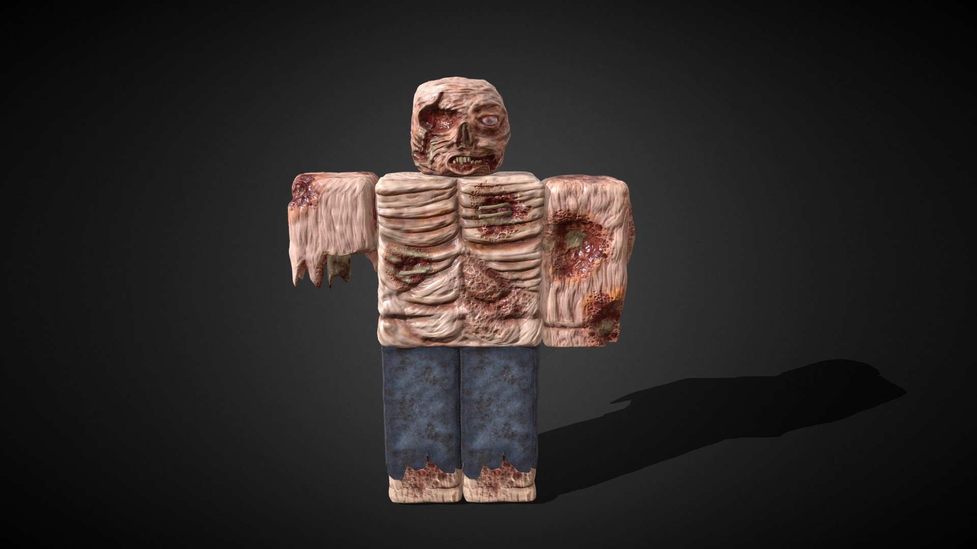 this zombie is made in blender textured in adobe substance 3d painter used in roblox
 to cantact me  ;Discord: barolog