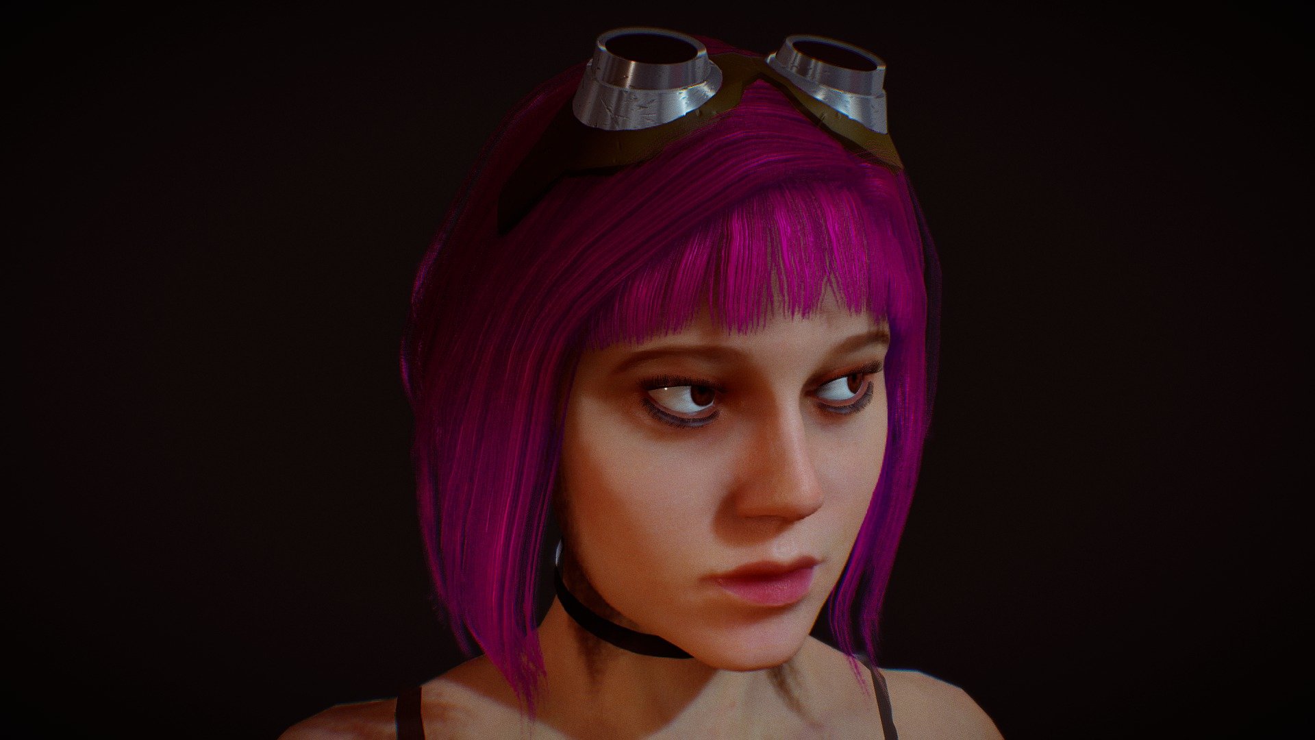 Ramona Flowers from Scott Pilgrim vs the World. Model in Blender. Mixamo ready. SSS subsurface scattering skin shader.