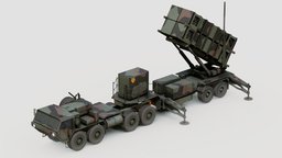 MIM-104 Patriot base, modern, system, us, prop, army, unreal, ready, 4k, sam, fbx, tractor, launcher, rocket, ukraine, missle, pac, patriot, mim, deffence, hemtt, unity, game, blender, vehicle, pbr, usa, war, mim-104, m983, noai, pac-1
