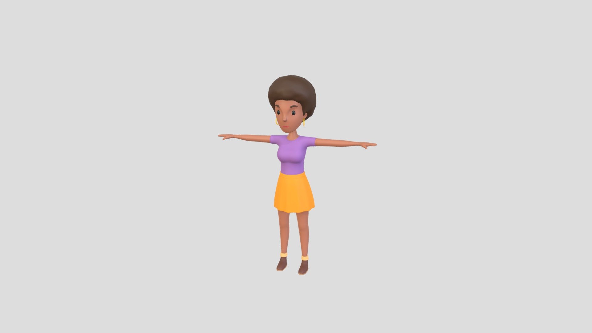 Black Girl character 3d model.      
 
3ds max 2023, FBX and OBJ files    
 


Clean topology                      

No Uvs                              

No Txtr                             
 
No Rig                             

No Animated                        
 


6,122 poly                          

6,051 vert                          

In subdivision Level 0