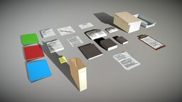 Paper Work (Office prop collection) prop, collection, office-supplies