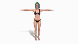 Fashion Beauty Woman (Rigged & Blendshapes) hair, style, chick, people, fashion, beauty, unreal, young, , realistic, woman, beautiful, bra, clothed, underwear, tpose, pedestrian, sister, lingerie, topmodel, girlfriend, highfashion, unity, girl, model, wood, gameready