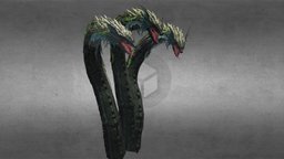 HIT2 - Hundra (High Poly) forest, npc, modding, fbx, hydra, enemy, free3dmodel, unrealengine, freedownload, fantasycreature, bestiary, character, unity, blender, gameasset, animation, monster, 3dmodel, fantasy, dragon, highpoly, 3dmodeldownload, enemydesign, 3dmodelcharacter, 3dmodelrelease