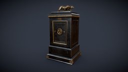 Chest_Victorian victorian, steampunk, tiger, chest, safe, trunk, golden