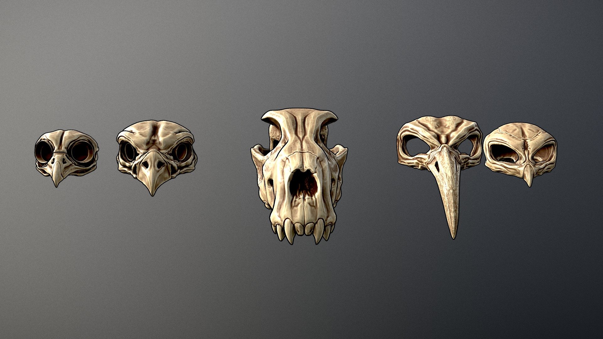 Those masks are for 3D print so I didn't really care about the polycount.
Just want to make a small sketchfab view .

Models are doubled to make the dark line all around the border.