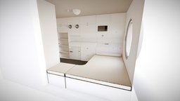 Nakagin Tower - capsule interior japan, tokyo, lightmap, design, interior, modular, modo