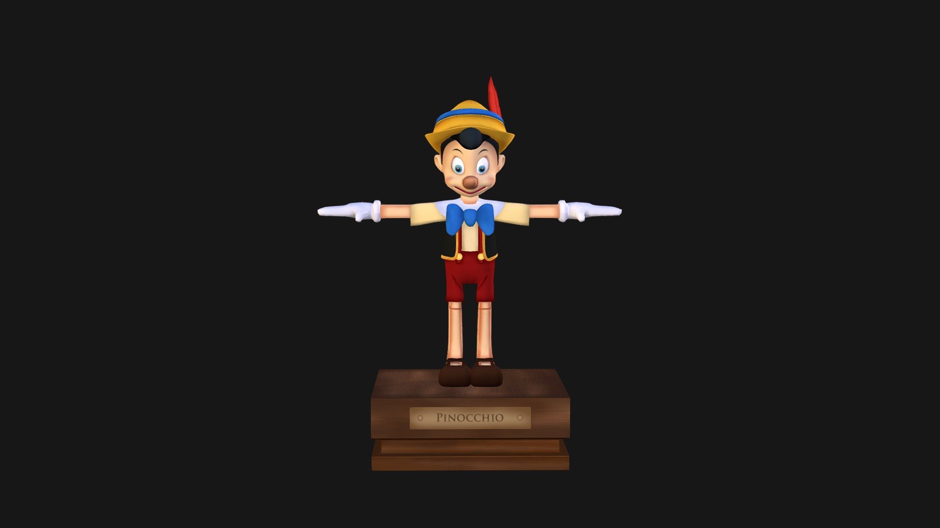 Here is a Disney character I made in my first year of 3D school. 
So I present you my Fanart on Pinocchio