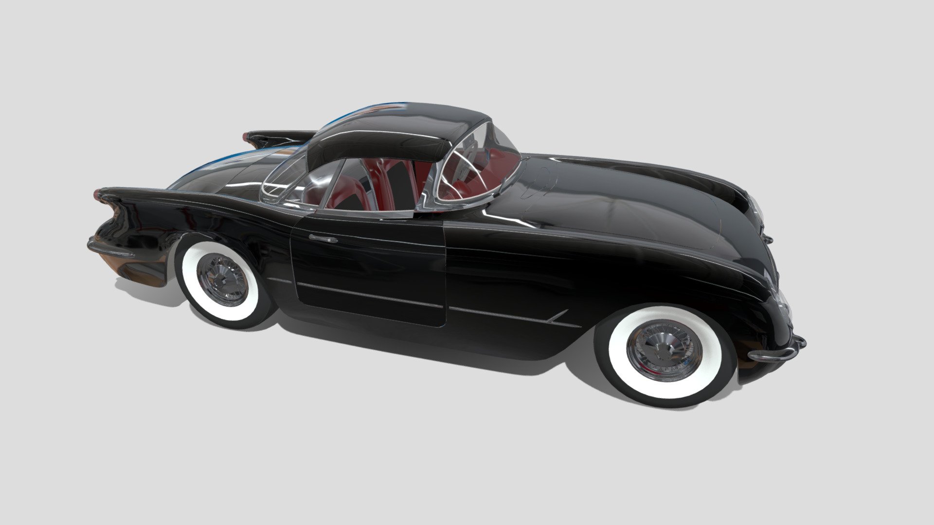 1953 Chevrolet Corvette Roadster. Two-seater rear-wheel drive sports car produced by General Motors in the United States since 1953 under the Chevrolet brand. The car is the first American sports car built by an American manufacturer. In Bowling Green, there is the National Corvette Museum.